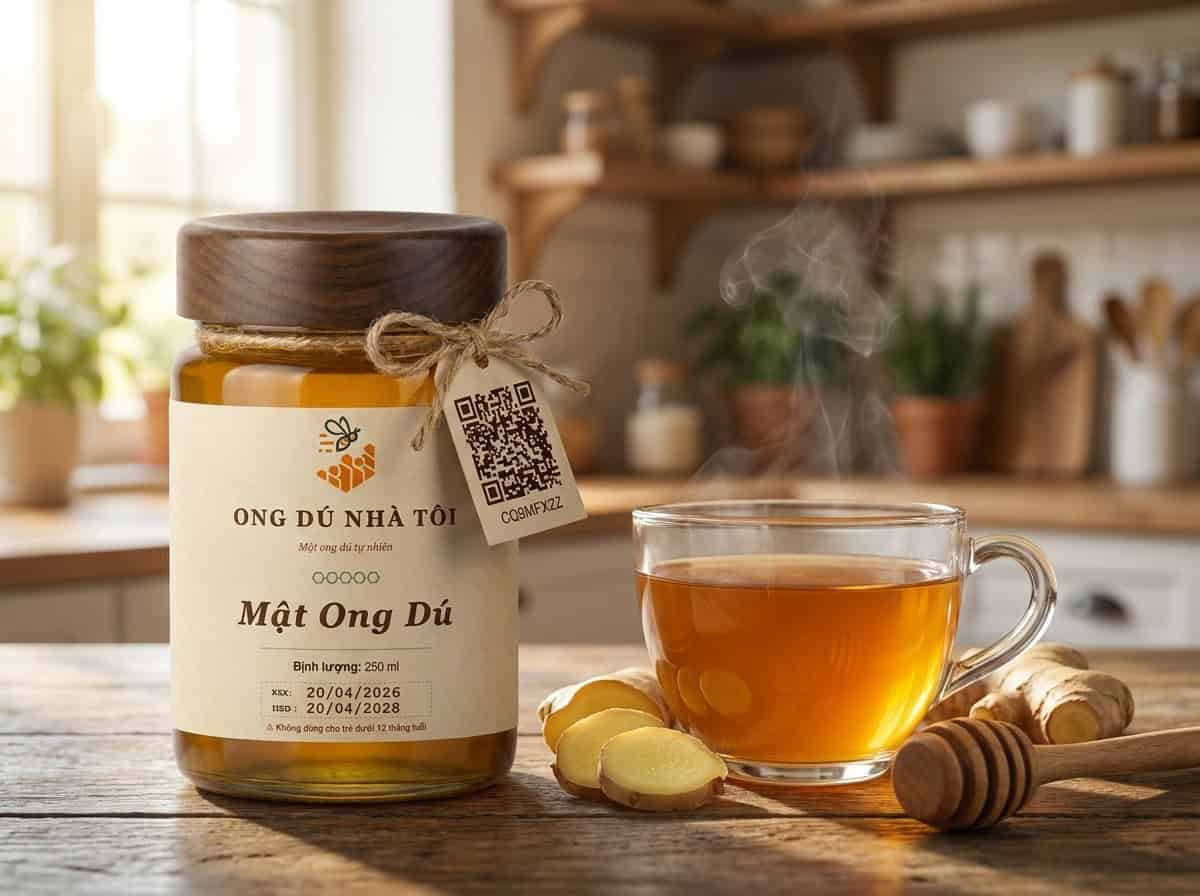 Mật ong dú ngâm gừng: công dụng và cách ngâm tại nhà 2 Ly nước mật ong dú ngâm gừng ấm