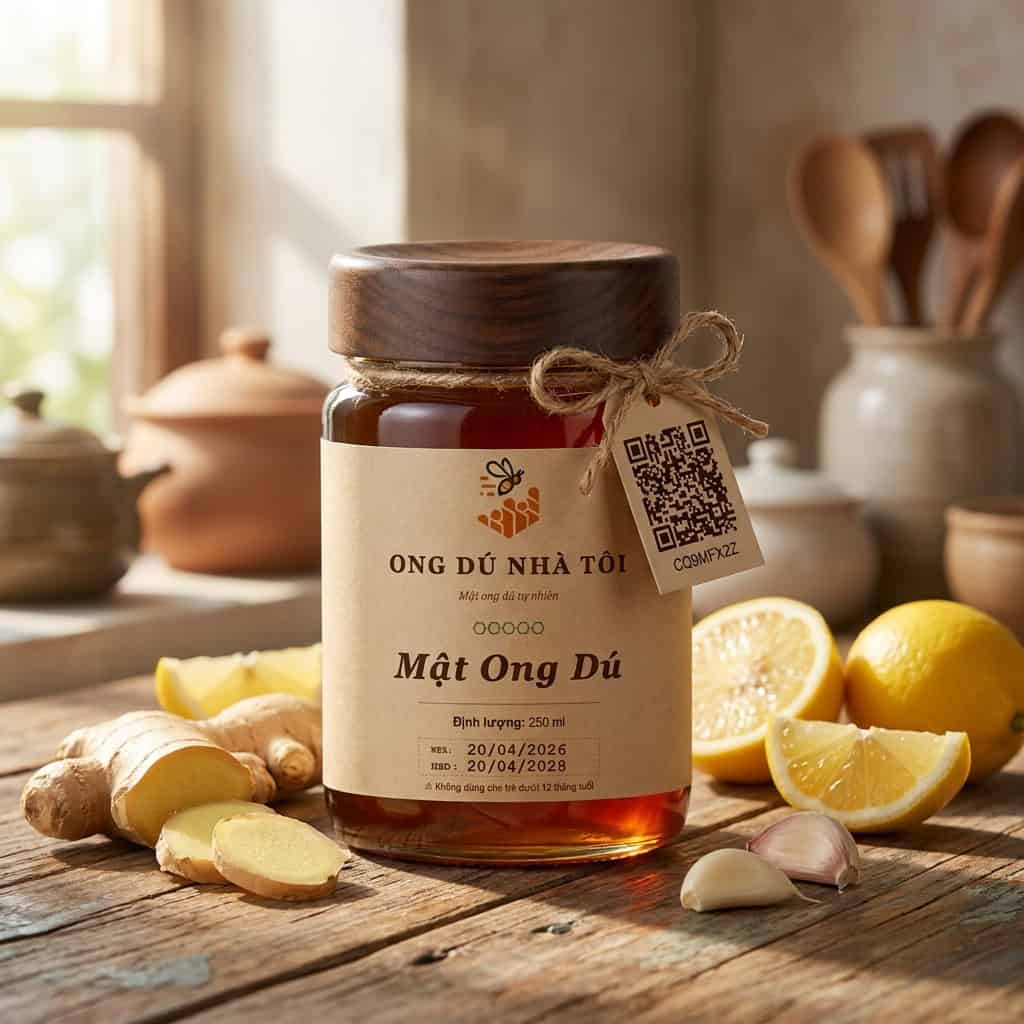 Nguyên liệu kết hợp mật ong dú gừng chanh tỏi trong ẩm thực dân gian